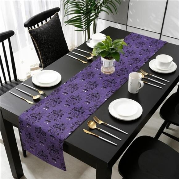 Halloween Table Runner – 13x70 Inch Fabric Decoration for Parties, Weddings - Picture 2 of 7